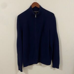 Michael Kors Deep Blue Zip-Up Sweater